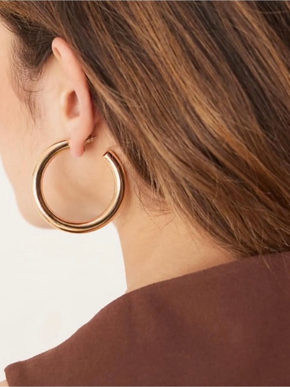 New Louise Carter Chunky Hoop Gold Earrings